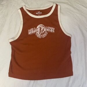 Orange/Red Hollister high neckline tank top.
